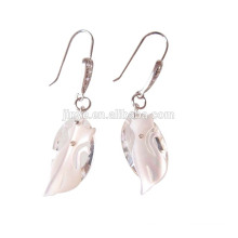 Fashion Handmade White Shell Cats Crystal Earrings For Woman